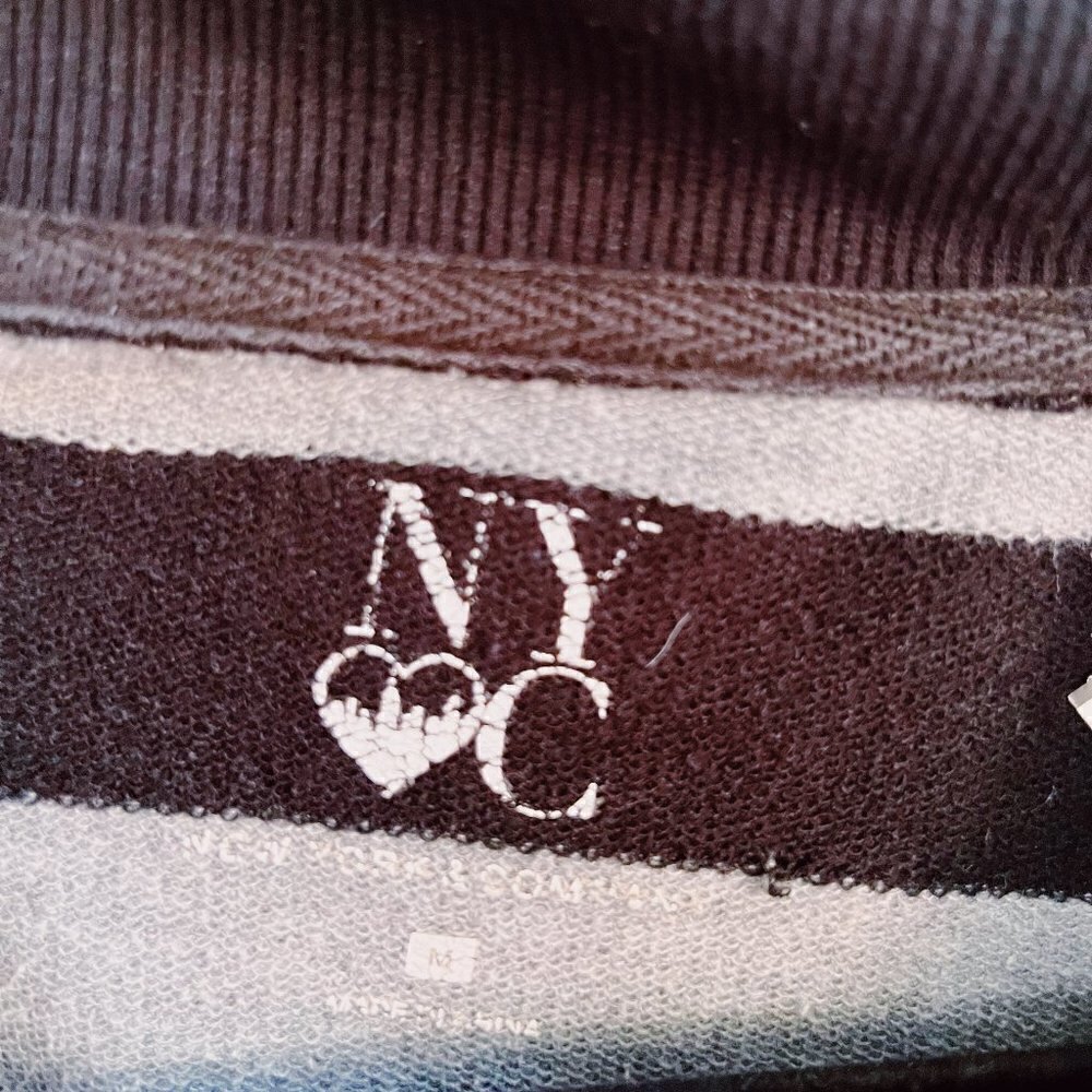 NY and Co Sweatshirt Full Zip Jacket M Black and Grey Striped - Picture 4 of 5